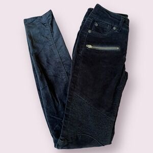 Hudson Black Moto Velvet Pants Kids Size 10 Zipper Pocket Detail
